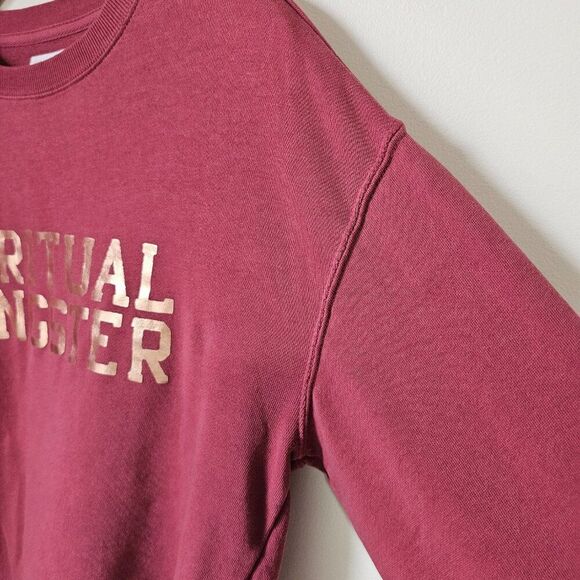 EUC SPIRITUAL GANGSTER MAUVE / DARK PINK RAW HEM LONGSLEEVES TOP SZ M - Picture 6 of 16